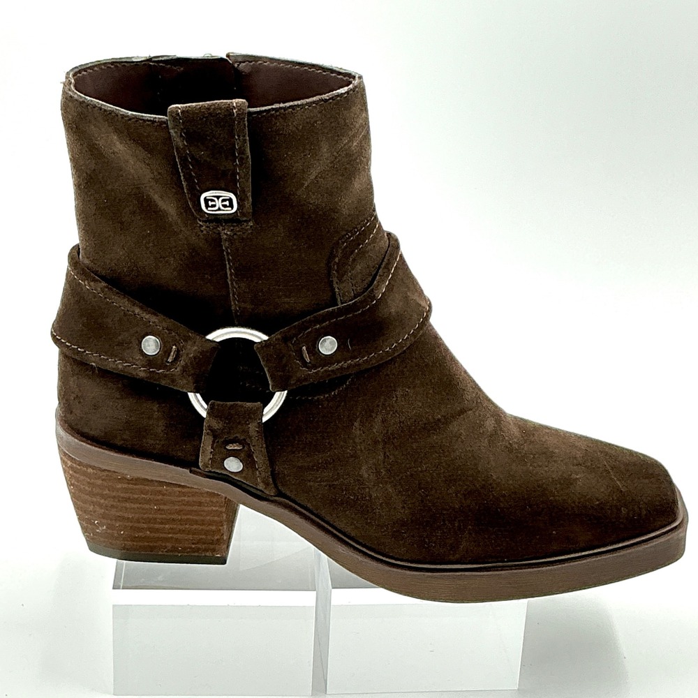 Sam Edelman Size 5 Ankle Boots Brown Suede Moto NEW Barrett $170